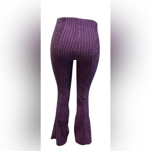 Free People Penny Pull-On Velvet Deep Purple Flare Pants - Picture 3 of 6